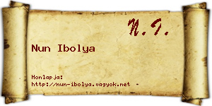 Nun Ibolya névjegykártya